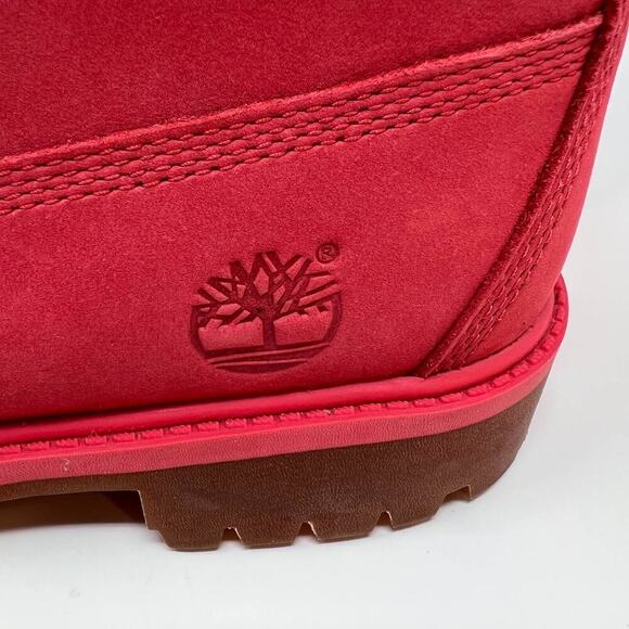 Timberland Women's Limited Release Boots Size 6 Ruby Red Leather Waterproof - Picture 5 of 13
